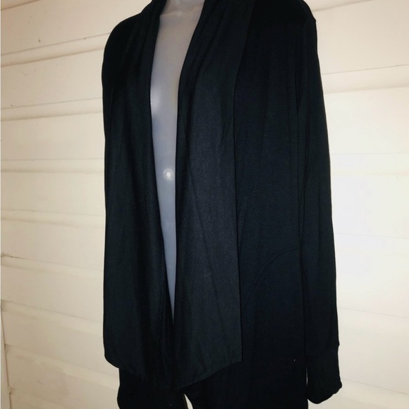 Athleta Black Open Front Cardigan Size M EUC - Picture 4 of 8